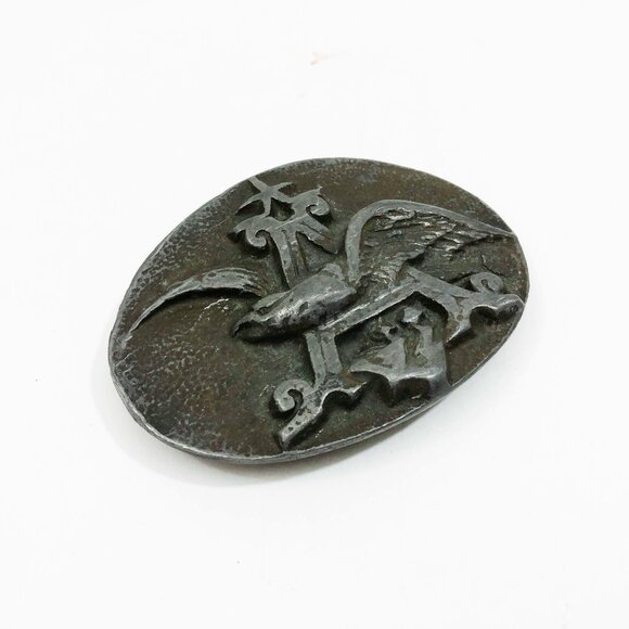 Vintage 1970s Anheuser-Busch Eagle Emblem Belt Buckle Pewter - Picture 3 of 4
